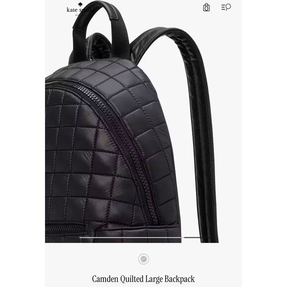 Kate Spade New York Black Camden Quilted Backpack NWT